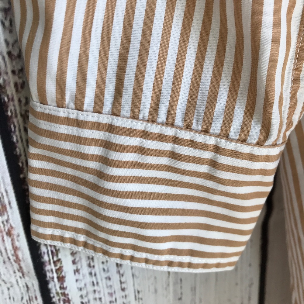 Gap Women's Weekend Tunic Button Down Camel Strip… - image 6